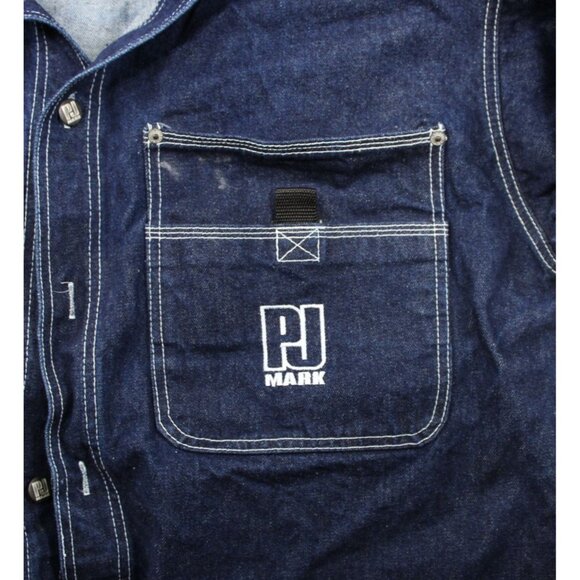 PJ Mark Denim Shirt XL 100% Cotton Mens Long Sleeve Button-Up Casual Workwear - Picture 2 of 11